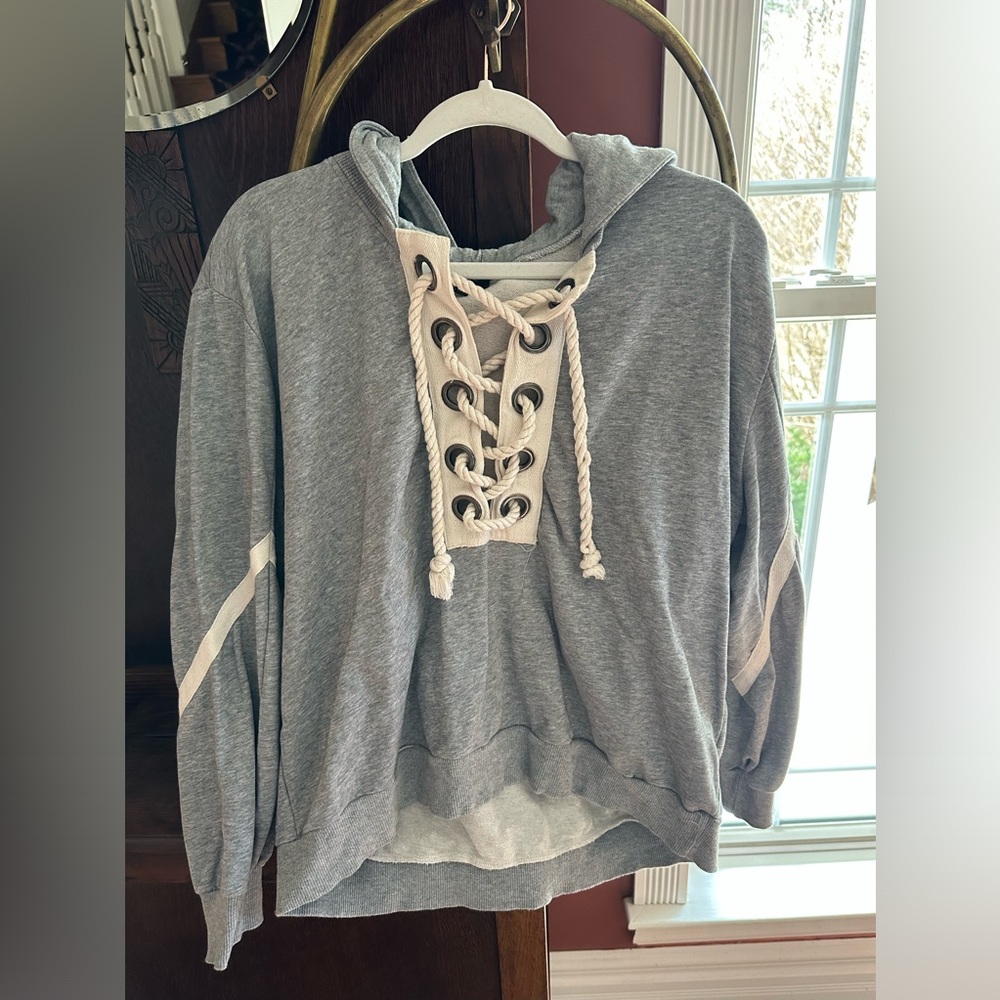 Gray Grommet Sweatshirt